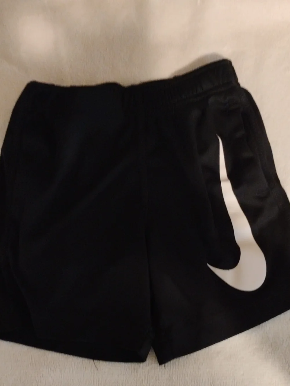 Nike Black Shorts with White Swoosh - Kids